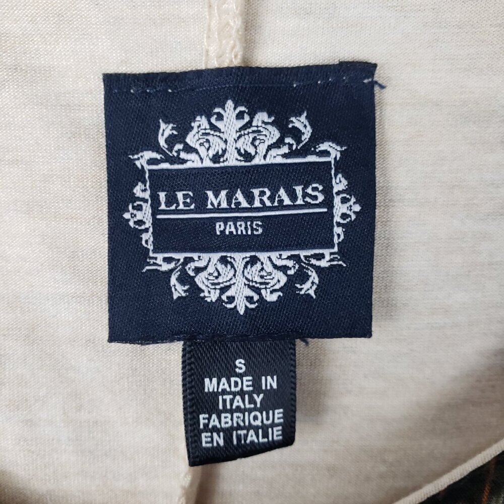 Le Marais Silk Peasant Blouse Animal Print Sheer Long Sleeve Womens Size Small - Picture 8 of 11
